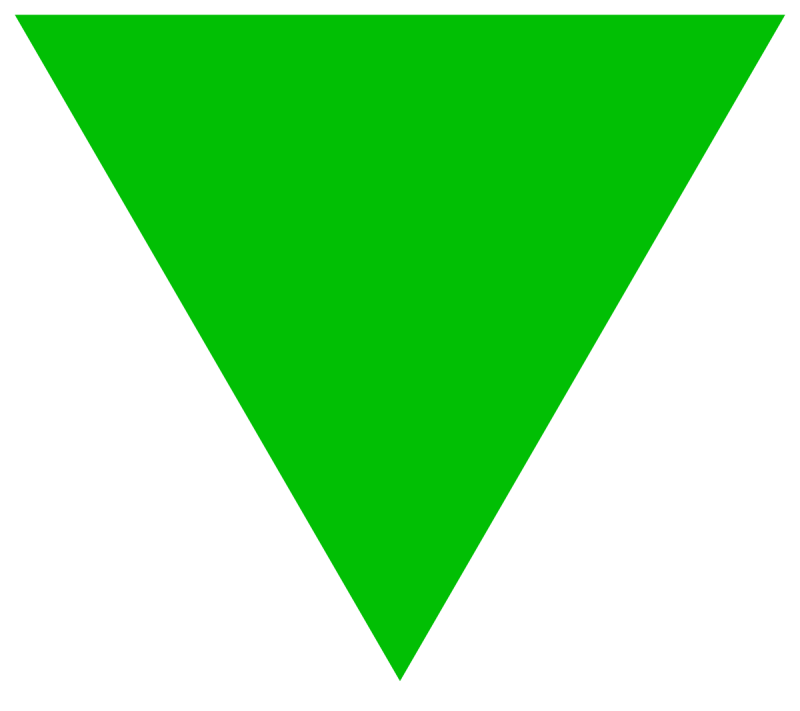 Зеленый треугольник на прозрачном фоне