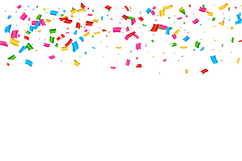 Конфетти на прозрачном фоне