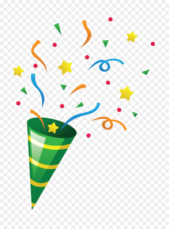 Хлопушка на прозрачном фоне