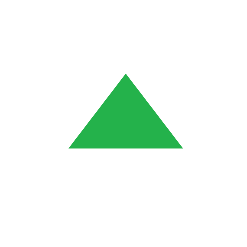 Зеленый треугольник на прозрачном фоне