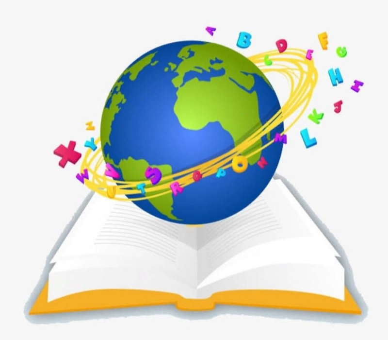 Глобус с книгами на прозрачном фоне