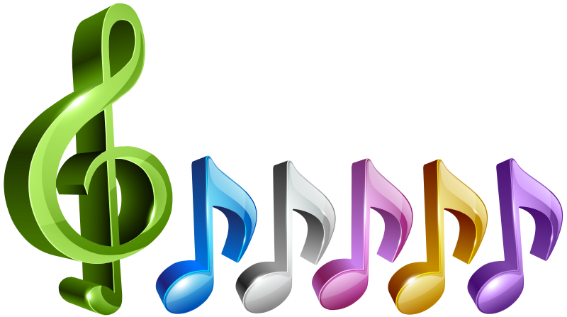 Музыкальные знаки на прозрачном фоне