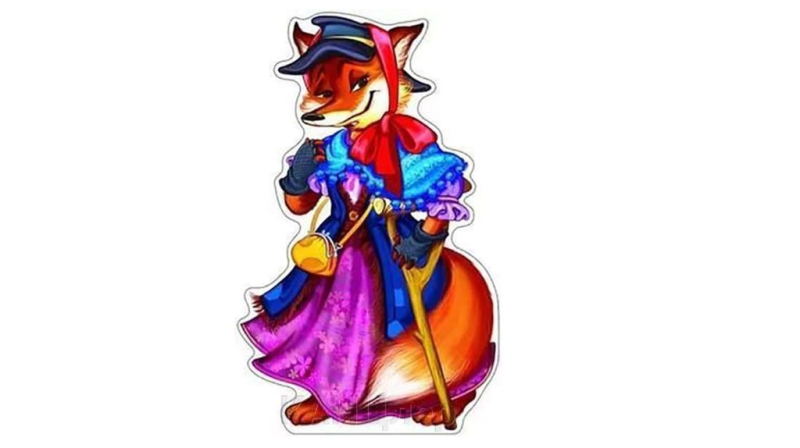 Лиса Алиса на прозрачном фоне