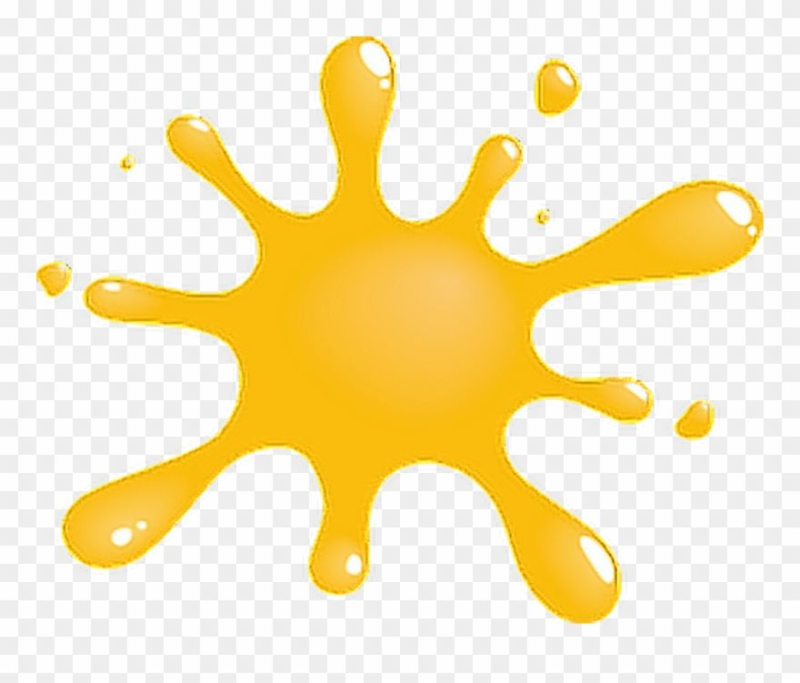 Клякса краски желтая