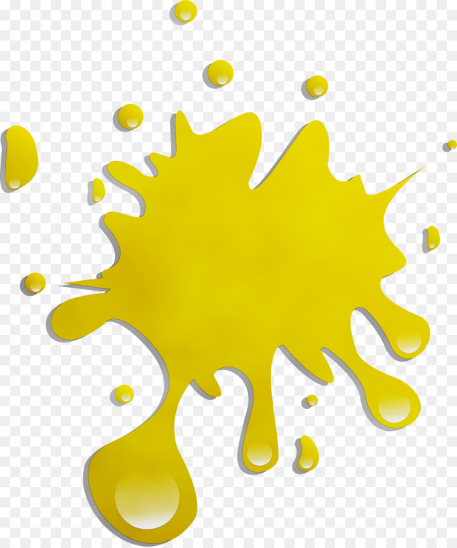 Желтая Клякса на прозрачном фоне