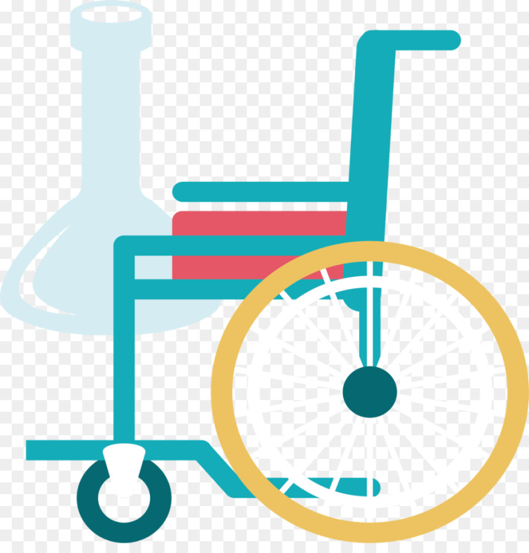 Инвалид в коляске на прозрачном фоне