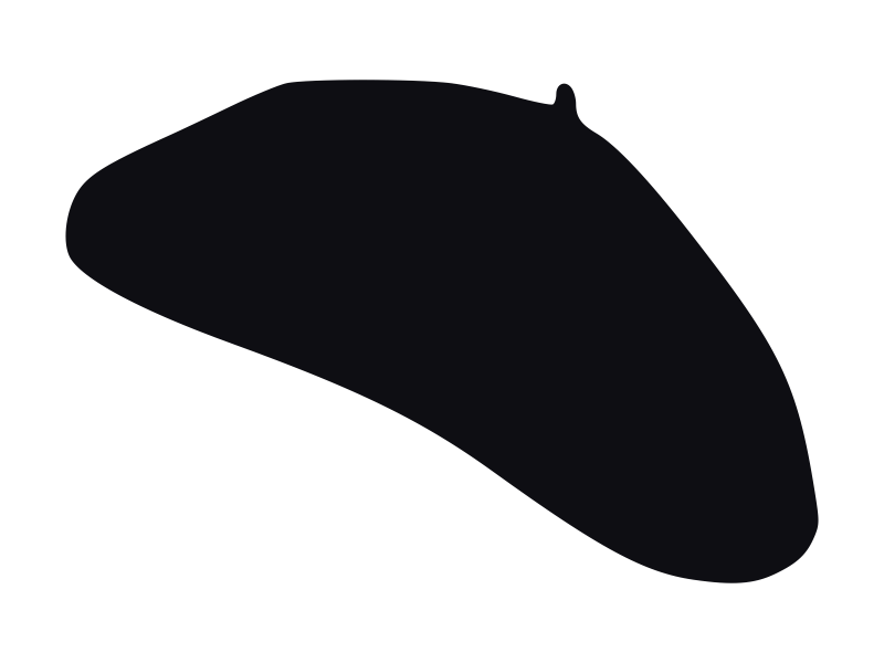 Французский берет на прозрачном фоне