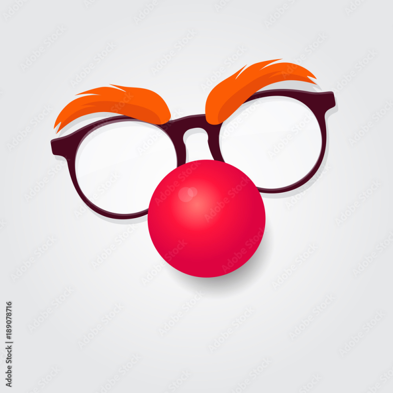 Очки с красным носом