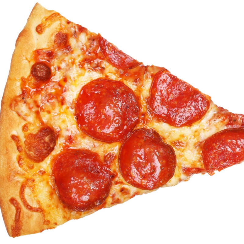 Кусок пиццы сверху