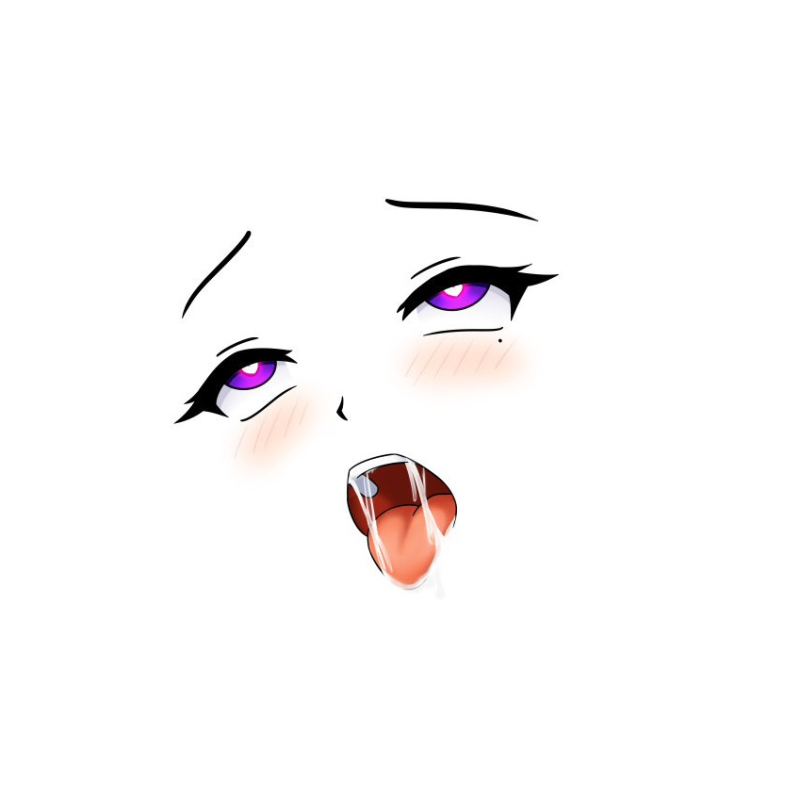 Ахегао лицо на прозрачном фоне