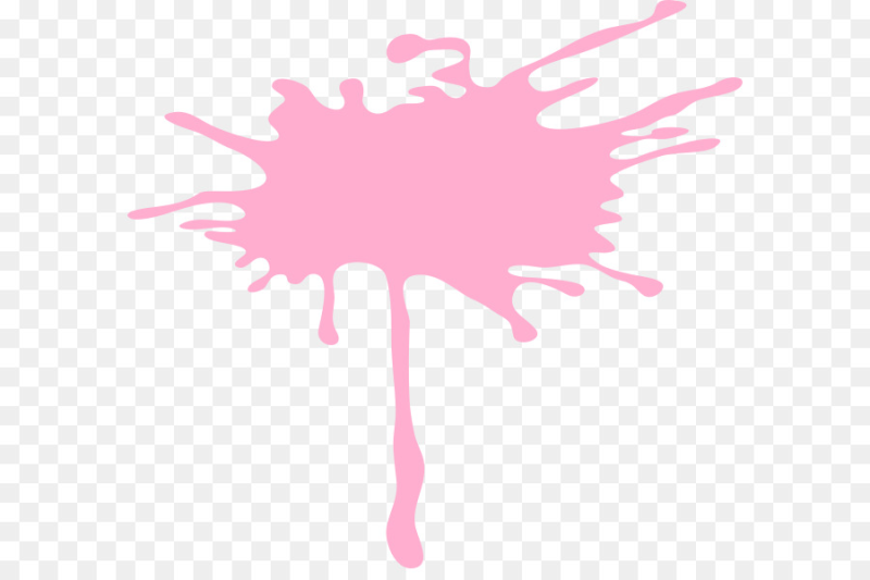 Розовая Клякса на прозрачном фоне