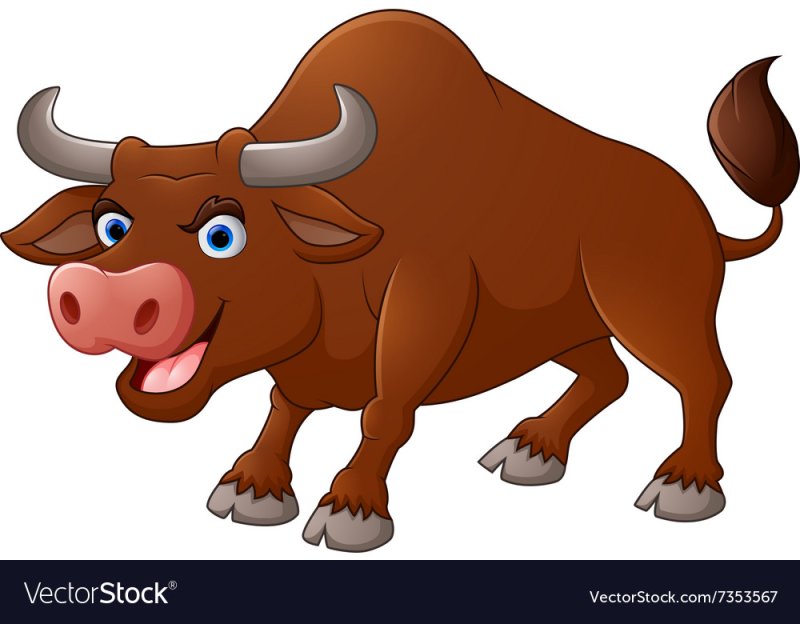 Бык на белом фоне
