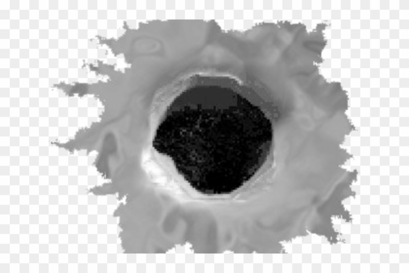 Пулевое отверстие на прозрачном фоне