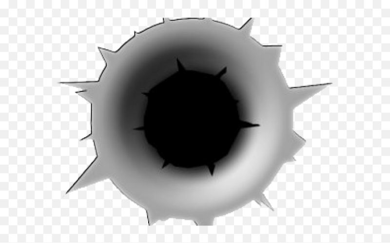 Пулевое отверстие на прозрачном фоне