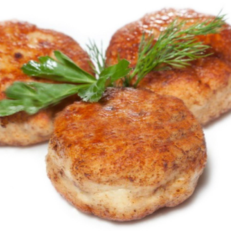 Котлета на белом фоне