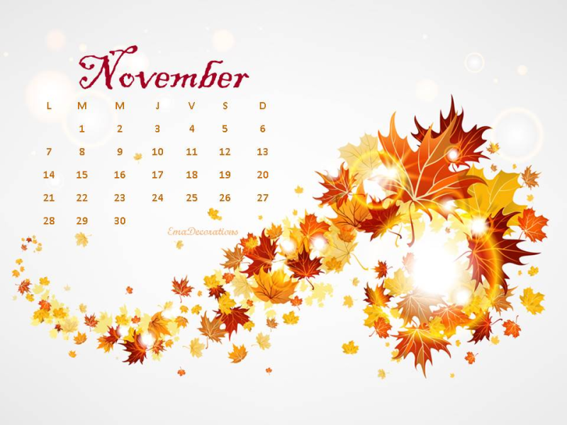 Календарь рисунок ноябрь