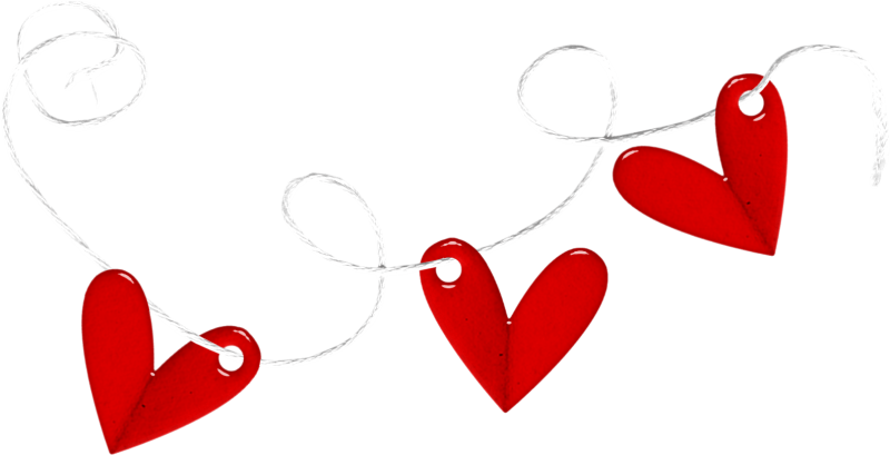Сердечки на веревочке
