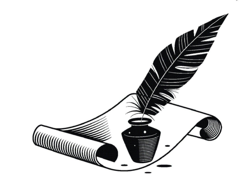 Перо и чернильница рисунок