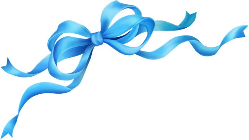 Синий бант с лентой