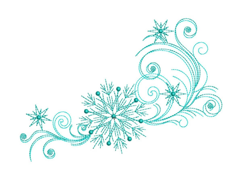 Зимний орнамент на прозрачном фоне