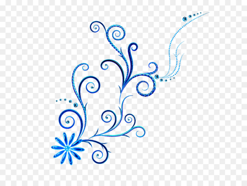 Голубой орнамент на белом фоне