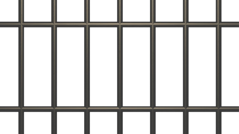 Решетка тюрьмы на белом фоне