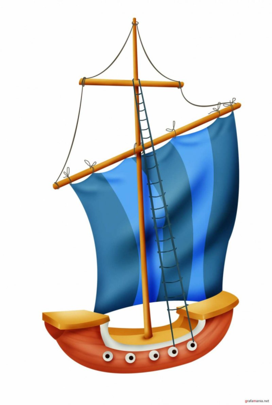 Корабль для детей на прозрачном фоне