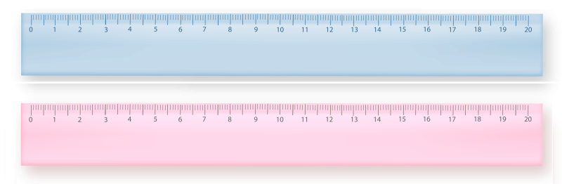 Линейка на белом фоне