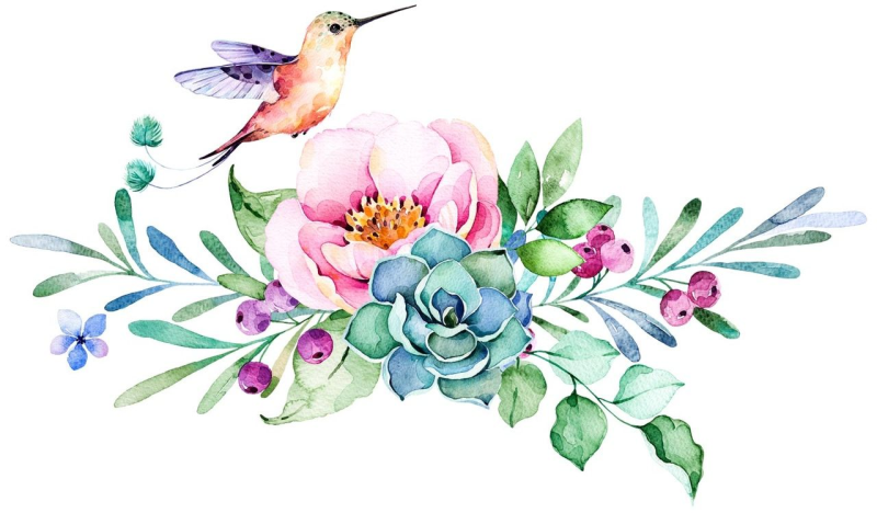 Прозрачные Акварельные цветы