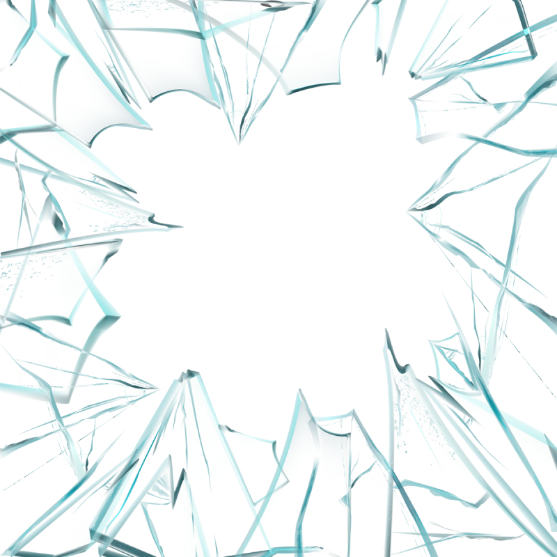 Битое стекло на прозрачном фоне