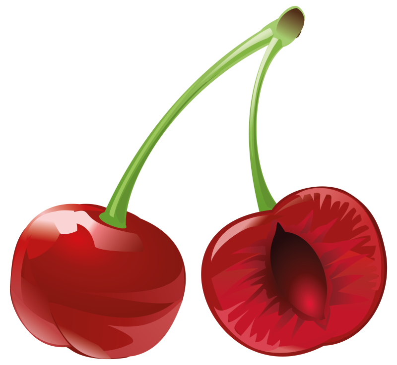 Вишенка на белом фоне