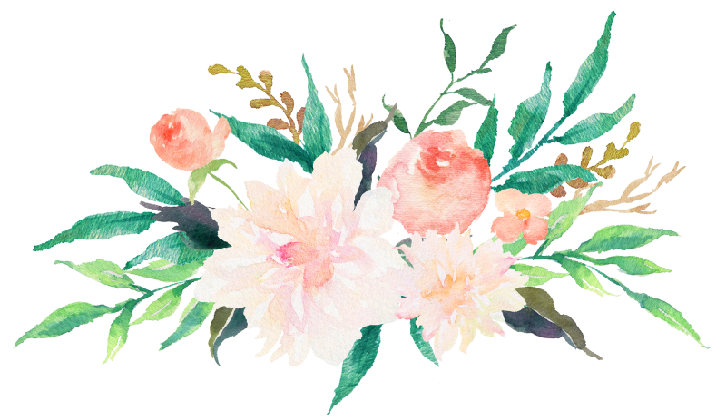 Цветы акварелью на белом фоне