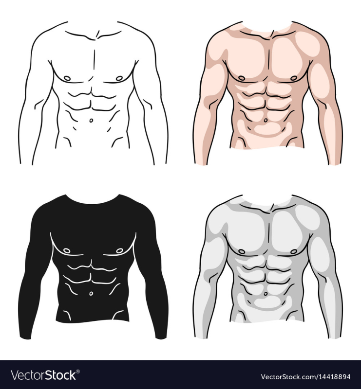 Очертание пресса мужчины