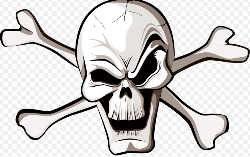 Череп с костями рисунок