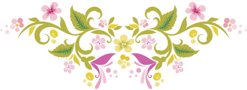 Цветочный орнамент на прозрачном фоне