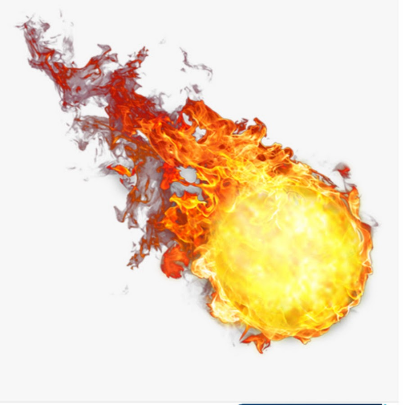 Огненный шар на белом фоне