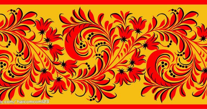 Орнамент русский народный роспись Хохлома