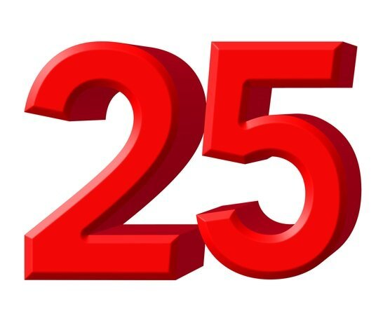 25 Лет красивые цифры