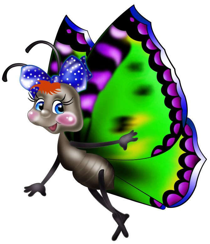 Сказочные бабочки на прозрачном фоне