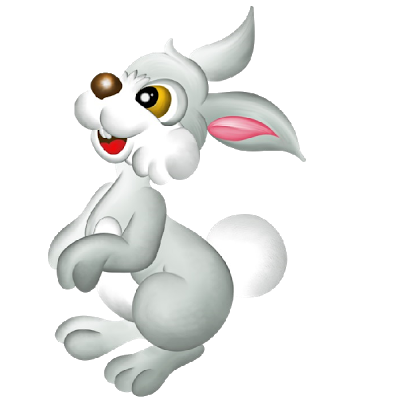 Мультяшный заяц на прозрачном фоне