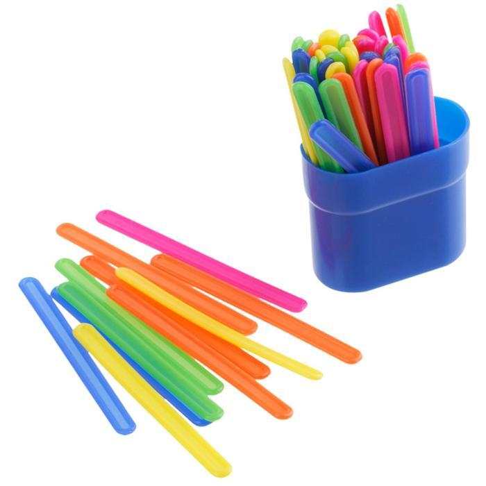 Счетные палочки СТАММ 50 шт многоцветные в пластиковом пенале сп04