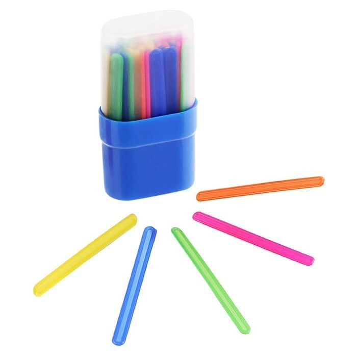 Счетные палочки 30 штук, микс, в пластиковом пенале