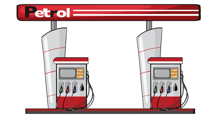 Бензоколонка на белом фоне