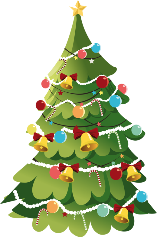 Новогодняя елка на прозрачном фоне