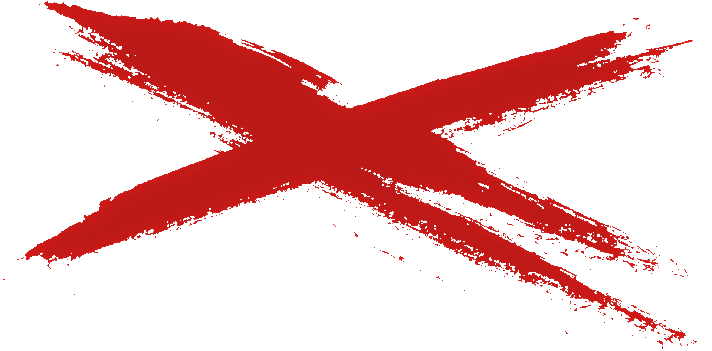 Крест красный краской