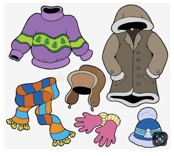 Зимняя одежда иллюстрации для детей