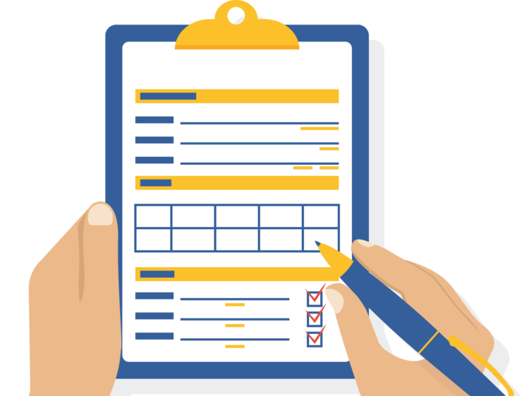 Анкетирование векторное изображение