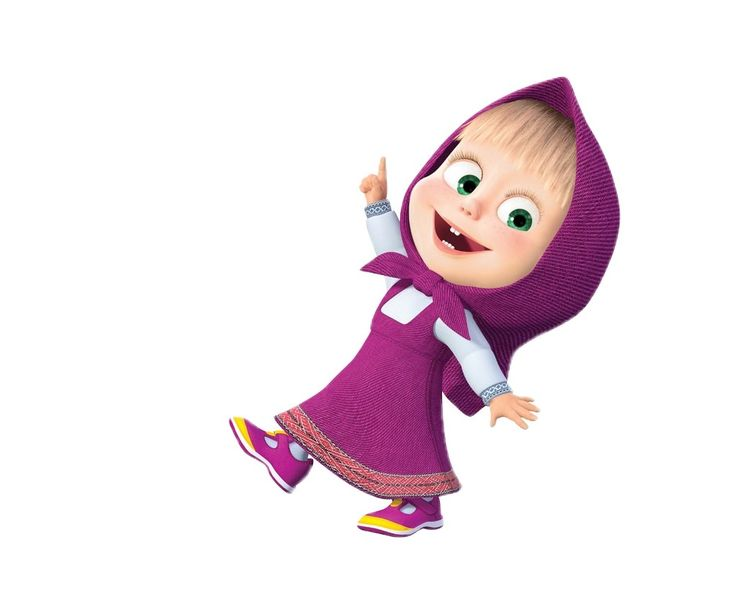 Маша и медведь Маша на белом фоне