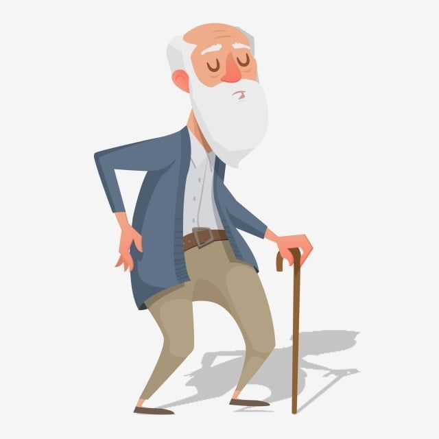 Старичок на белом фоне