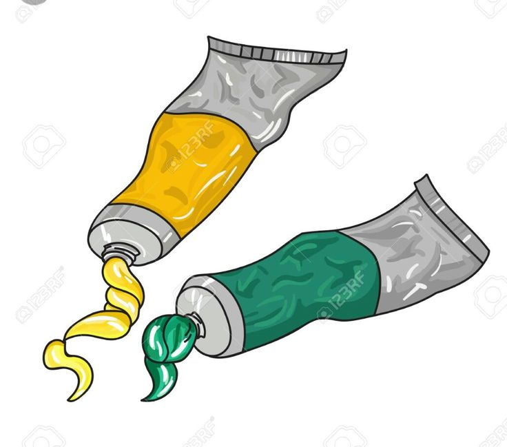 Тюбики краски на прозрачном фоне